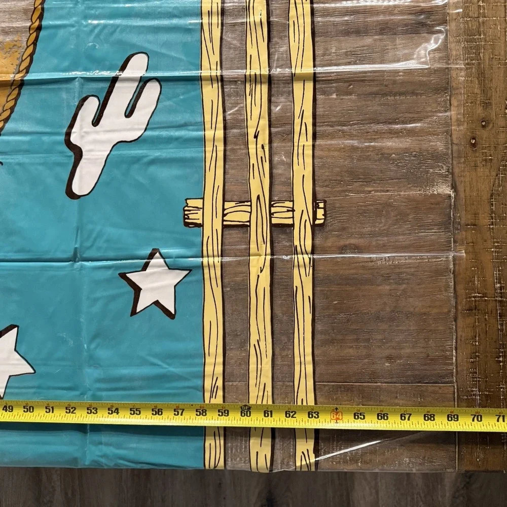 VTG Cowboy Horse Shower Curtain Vinyl Western Saturday Knight Ltd NOS 70x69 Inch